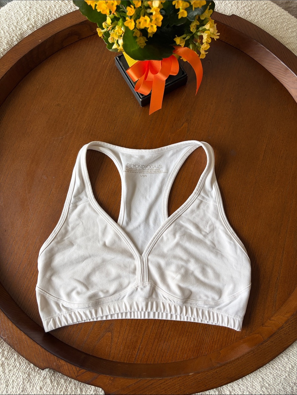 Beyond Yoga white bra size L